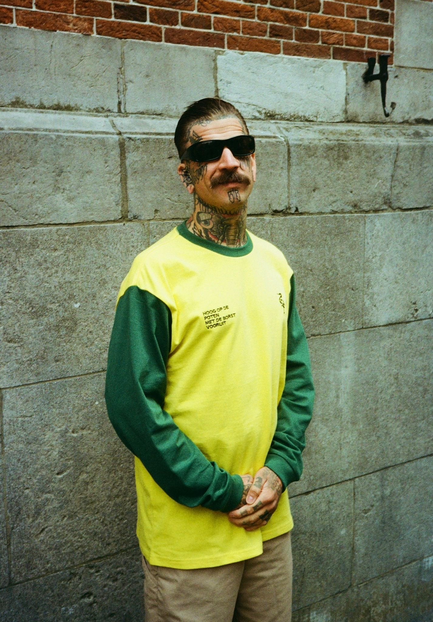 Longsleeve Groen Gele Aderen