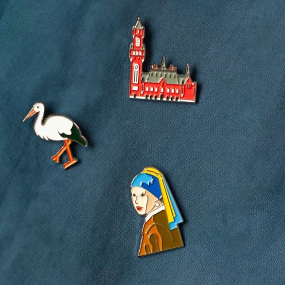Emaille Pin - Ooievaar