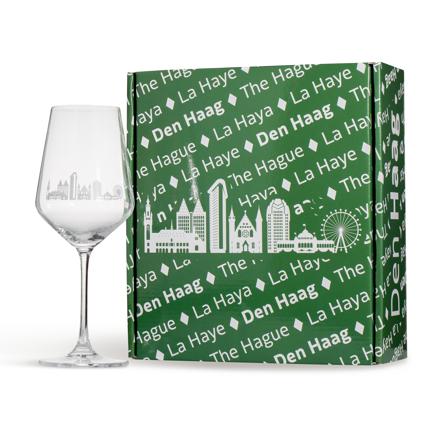 Luxe Cadeaubox Wijnglazen Skyline Den Haag