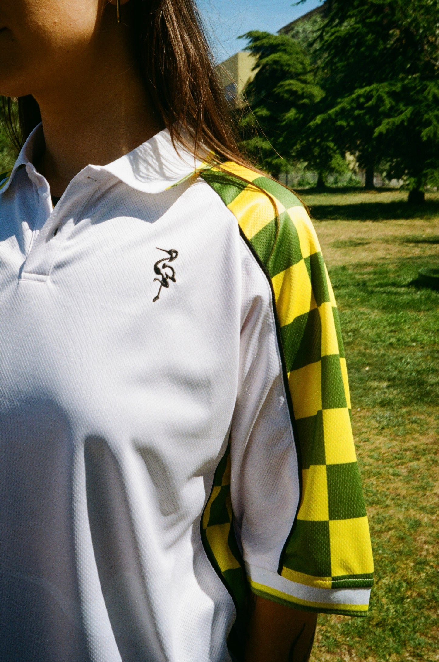 Groen Gele Aderen Polo Shirt