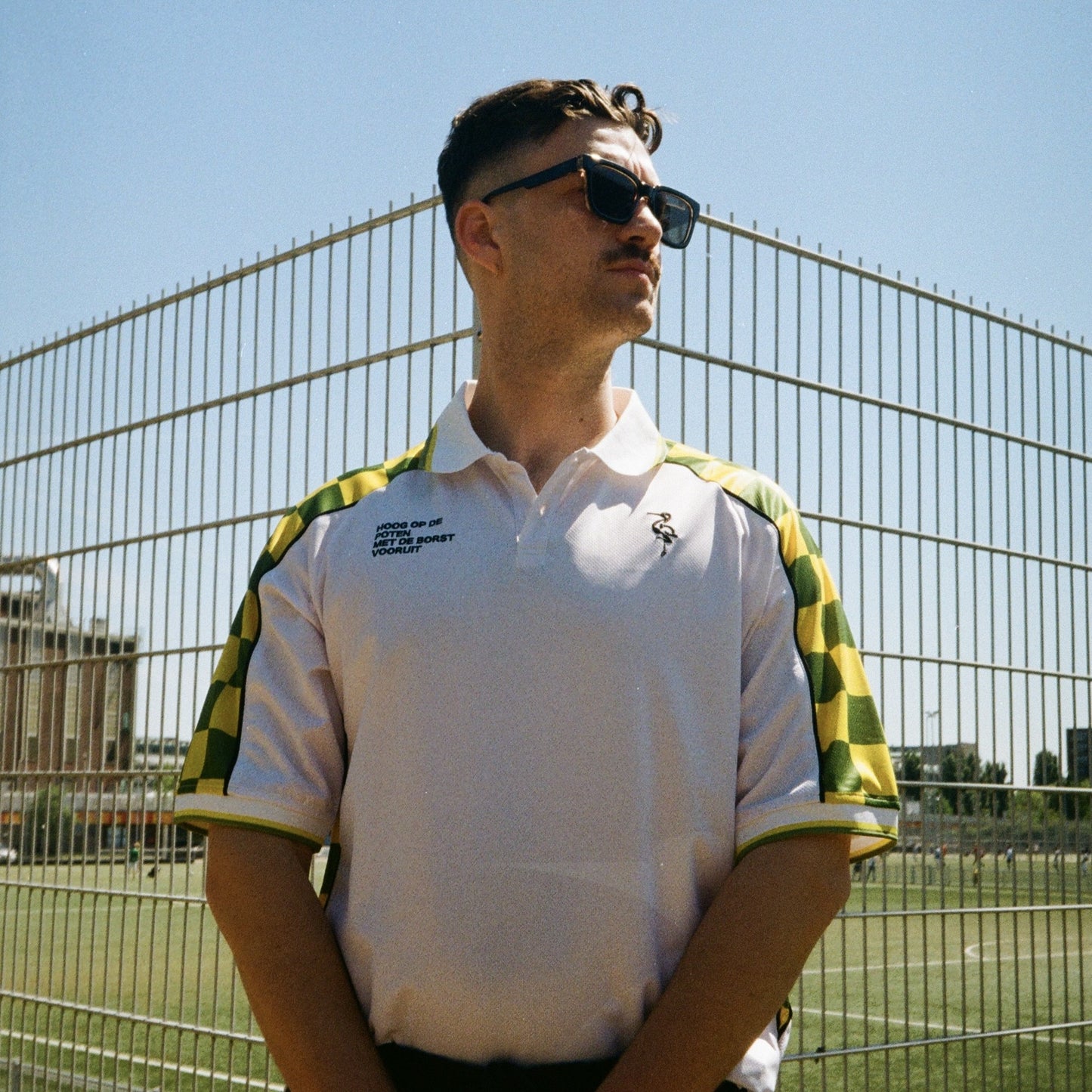Groen Gele Aderen Polo Shirt