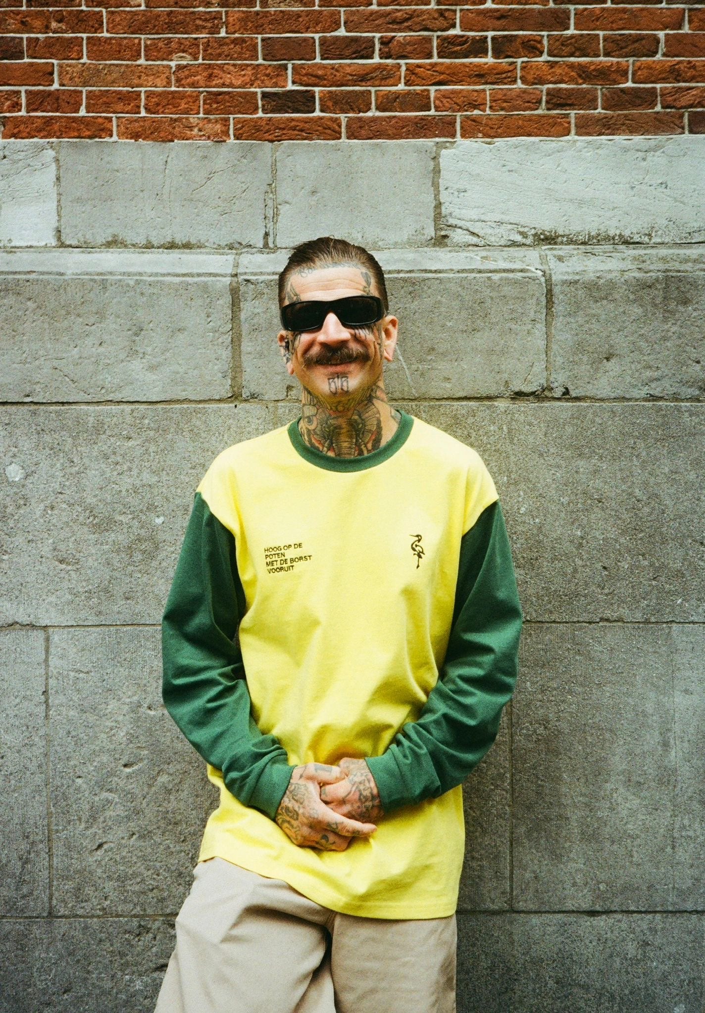 Longsleeve Groen Gele Aderen