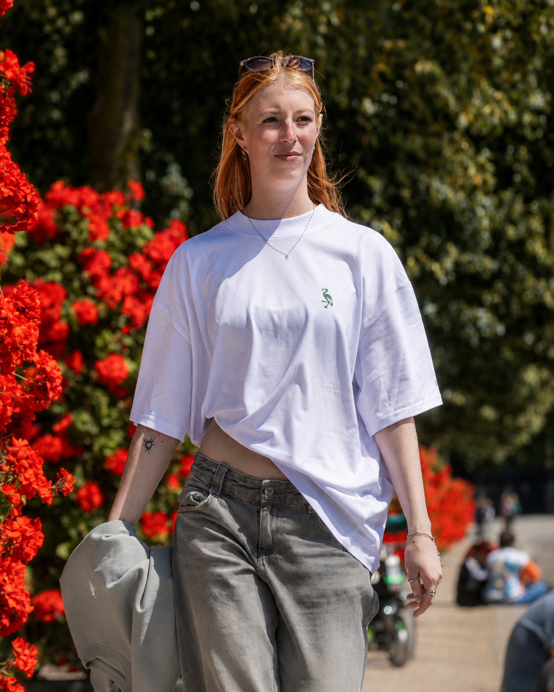 Den Haag T-shirt Ooievaar - Wit - Oversized fit