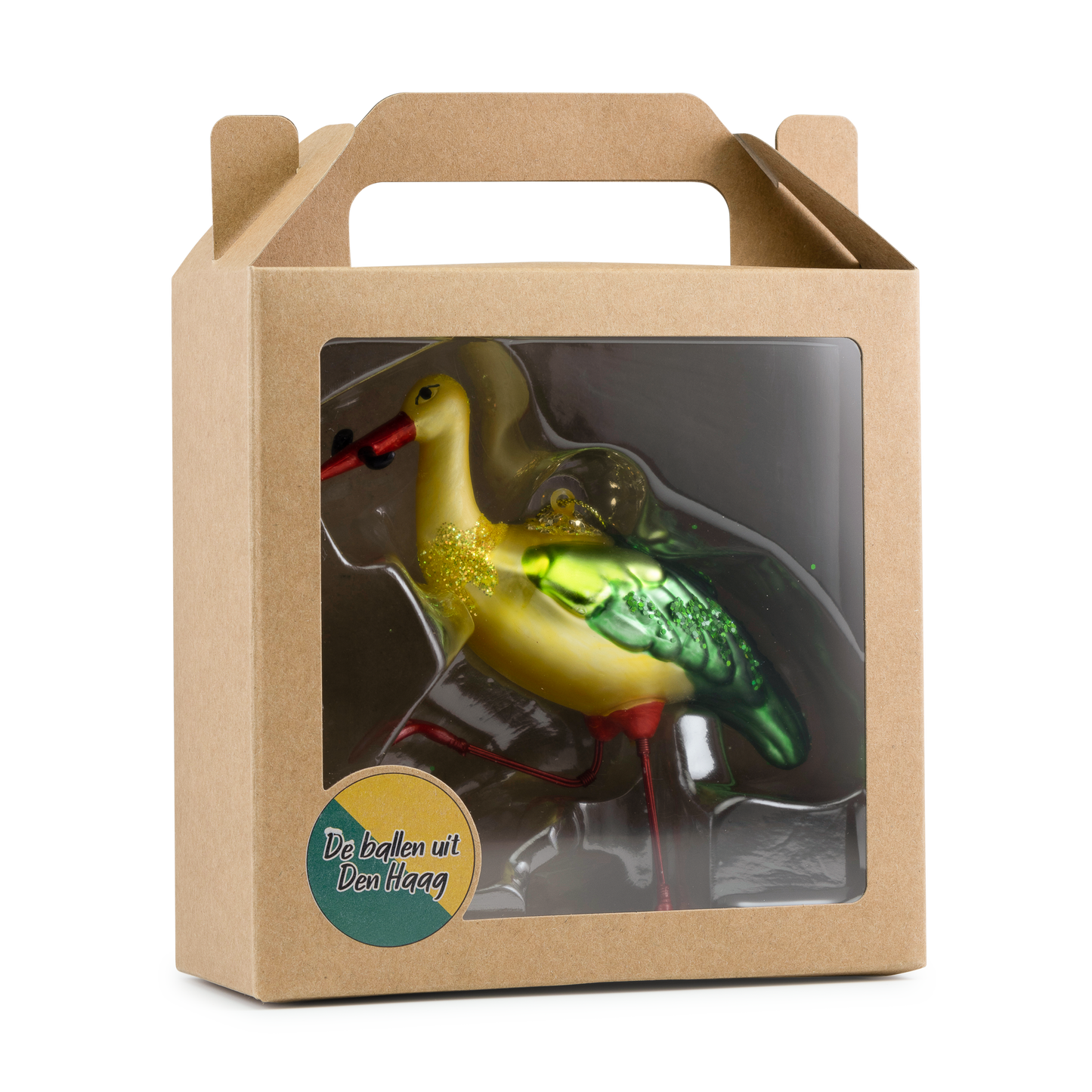 Haagse Kerstbal - Ooievaar Groen Geel